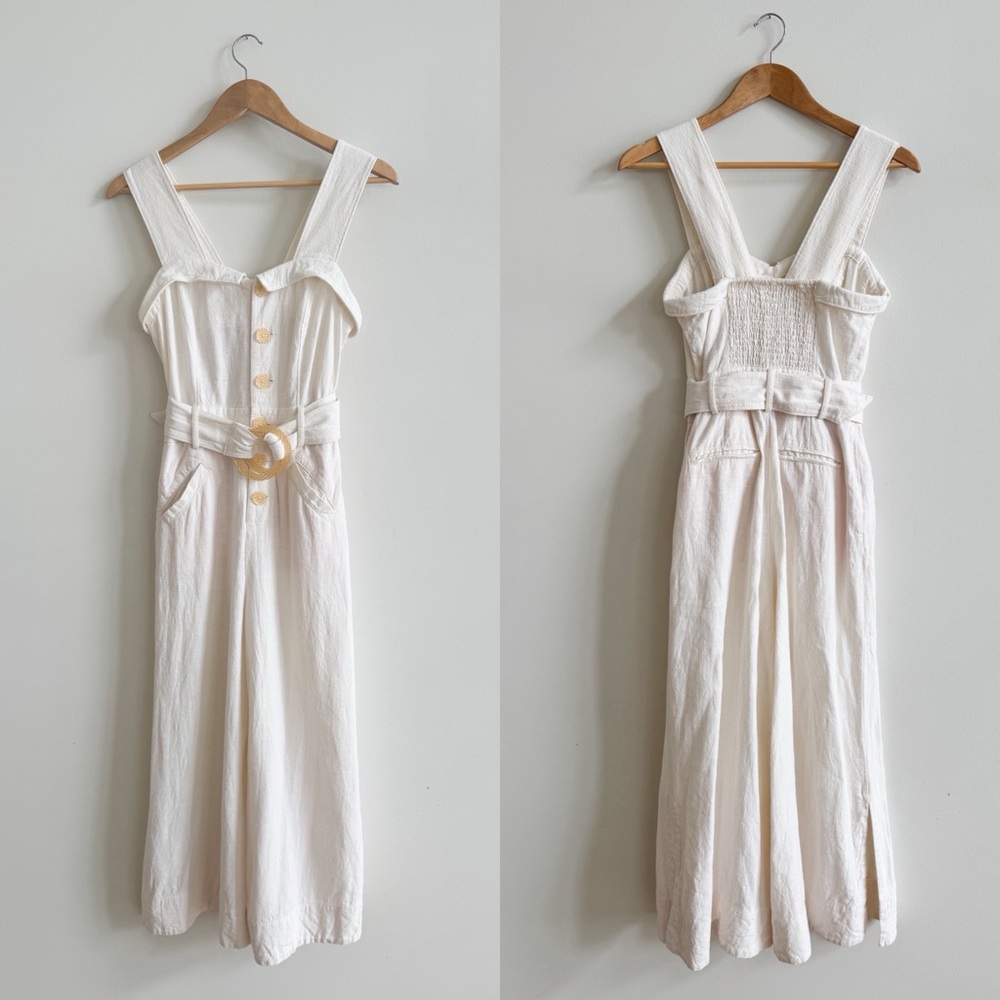 ANTHROPOLOGIE • Cape Code Jumpsuit in Ivory - Picture 4 of 15